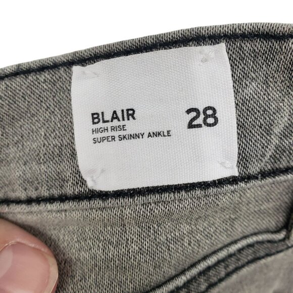 Hudson Blair High Rise Super Skinny Ankle Womens 28 Gray Jeans - Picture 10 of 12